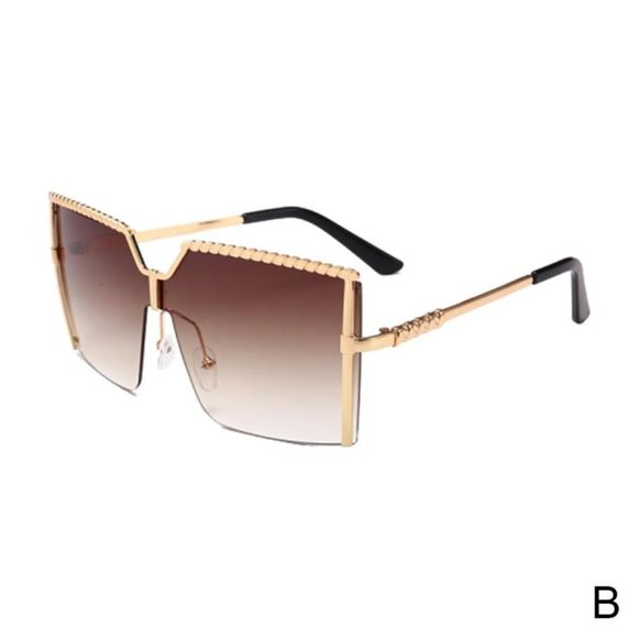 Oversized  Metal  Square Women's Sunglasses  UV400 - Picture 11 of 11